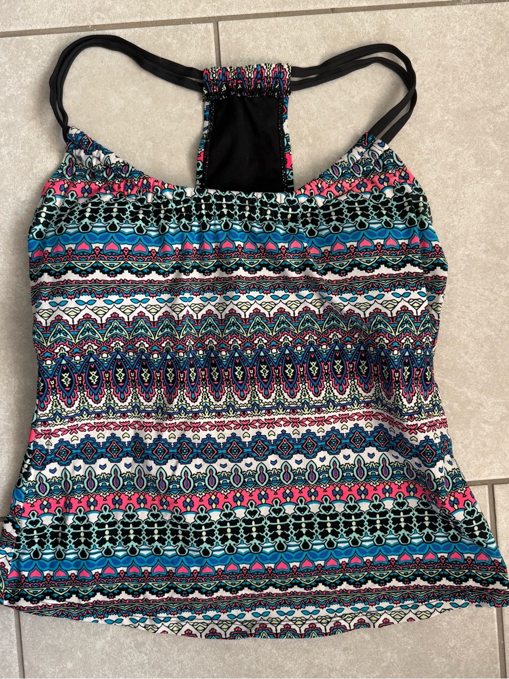 Women’s Printed Racerback Tankini top Multicolor